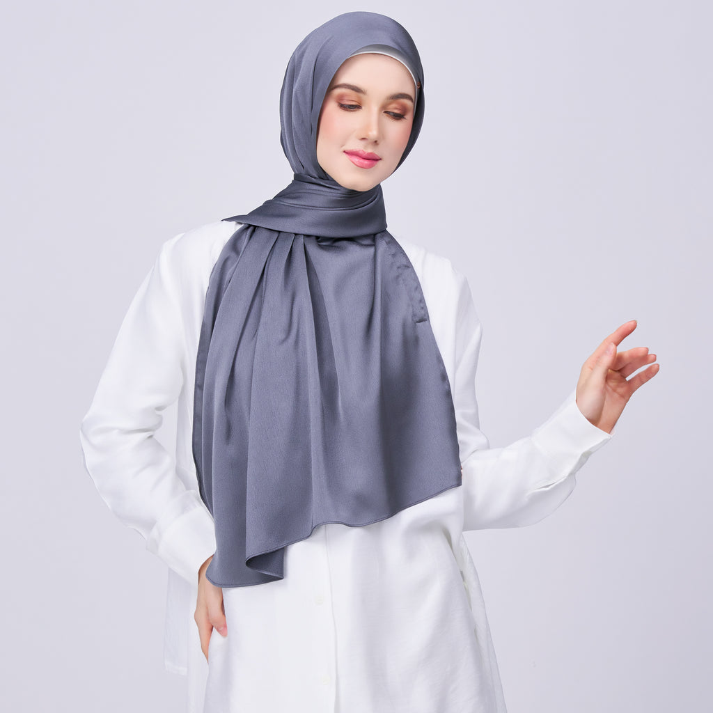 Instant Tag 'n Go Satin Bulle Shawl - Ebony Grey
