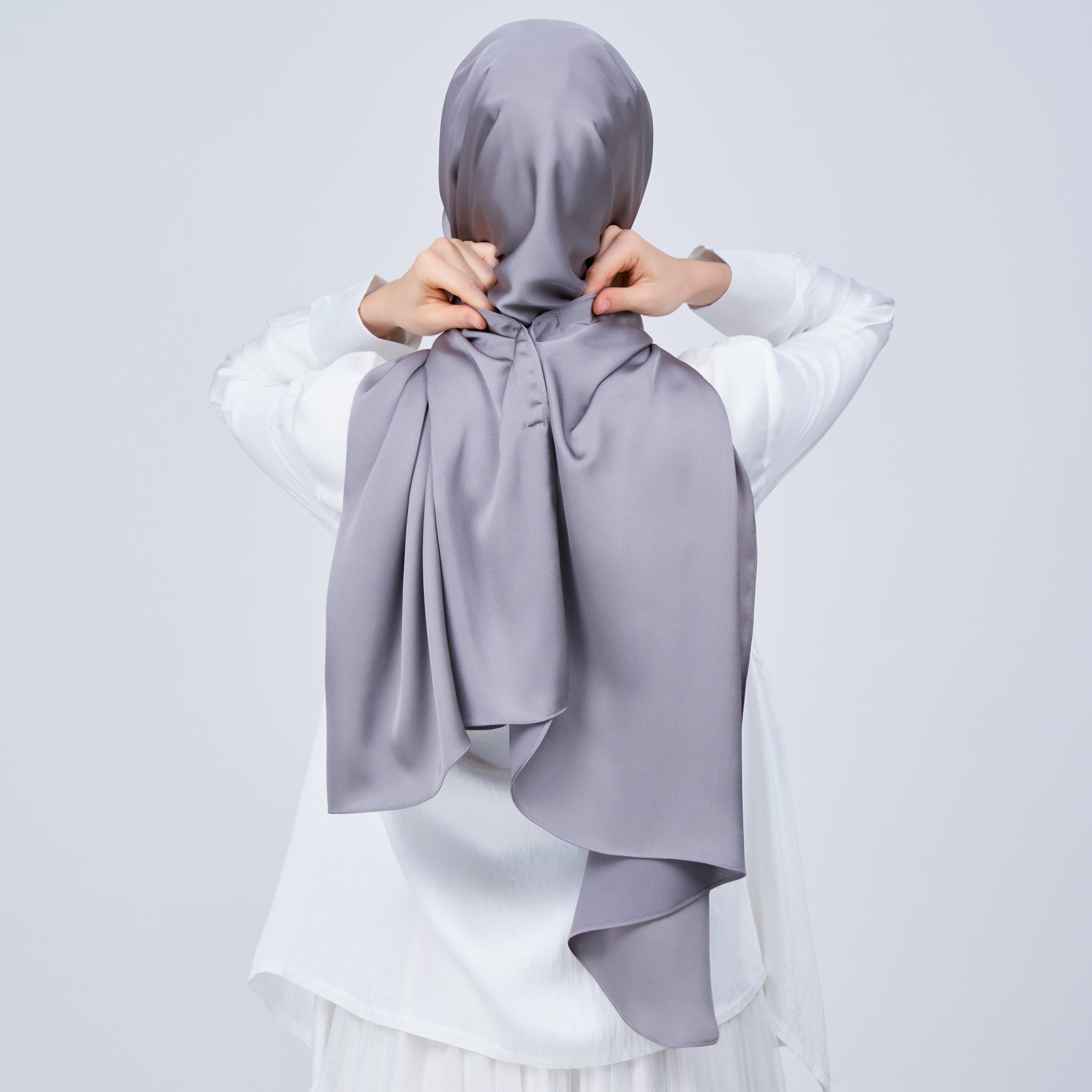 Instant Tag 'n Go Satin Bulle Shawl - Stone Grey