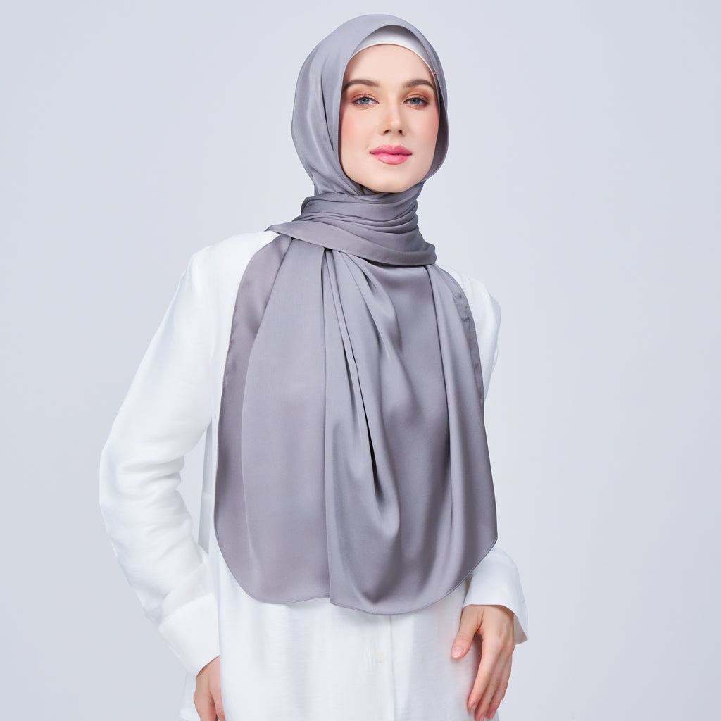 Instant Tag 'n Go Satin Bulle Shawl - Stone Grey