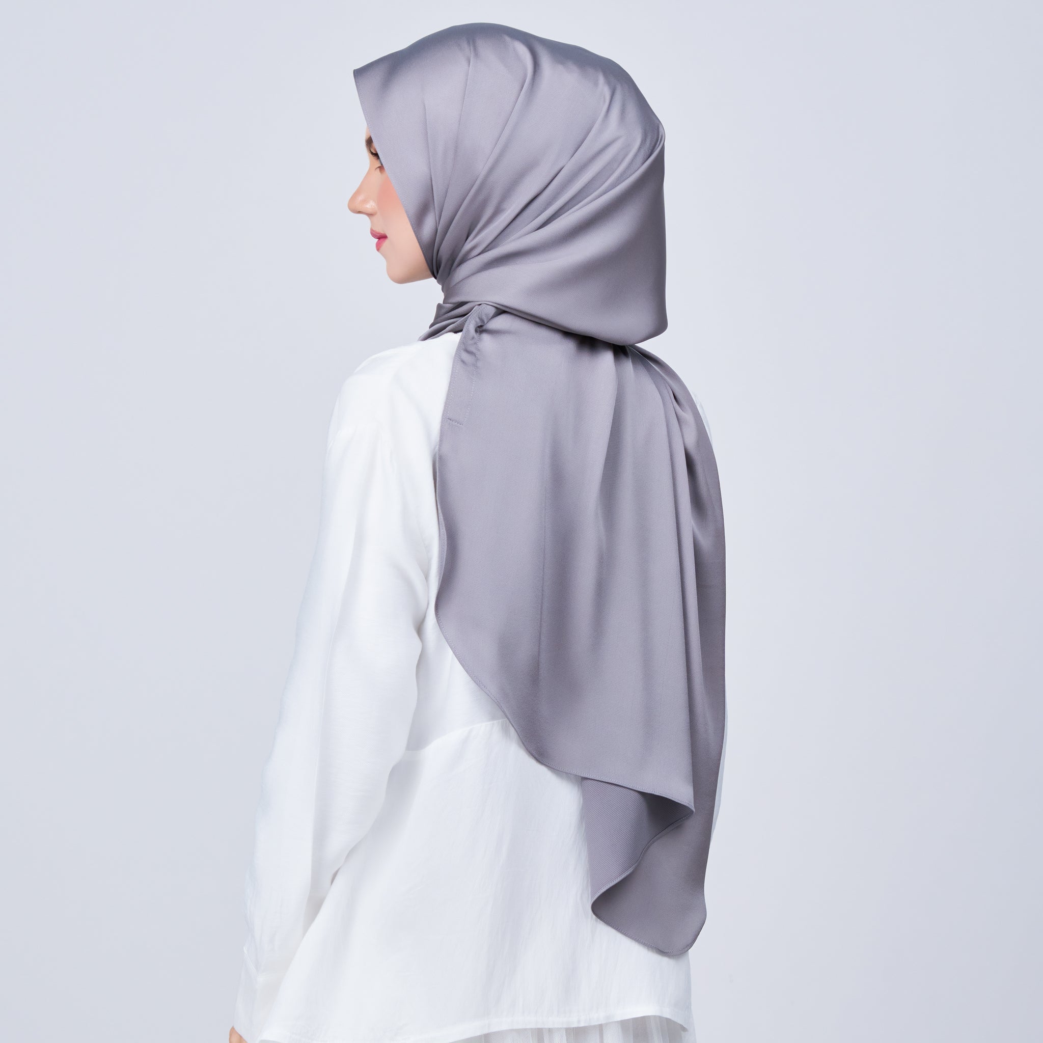 Instant Tag 'n Go Satin Bulle Shawl - Stone Grey
