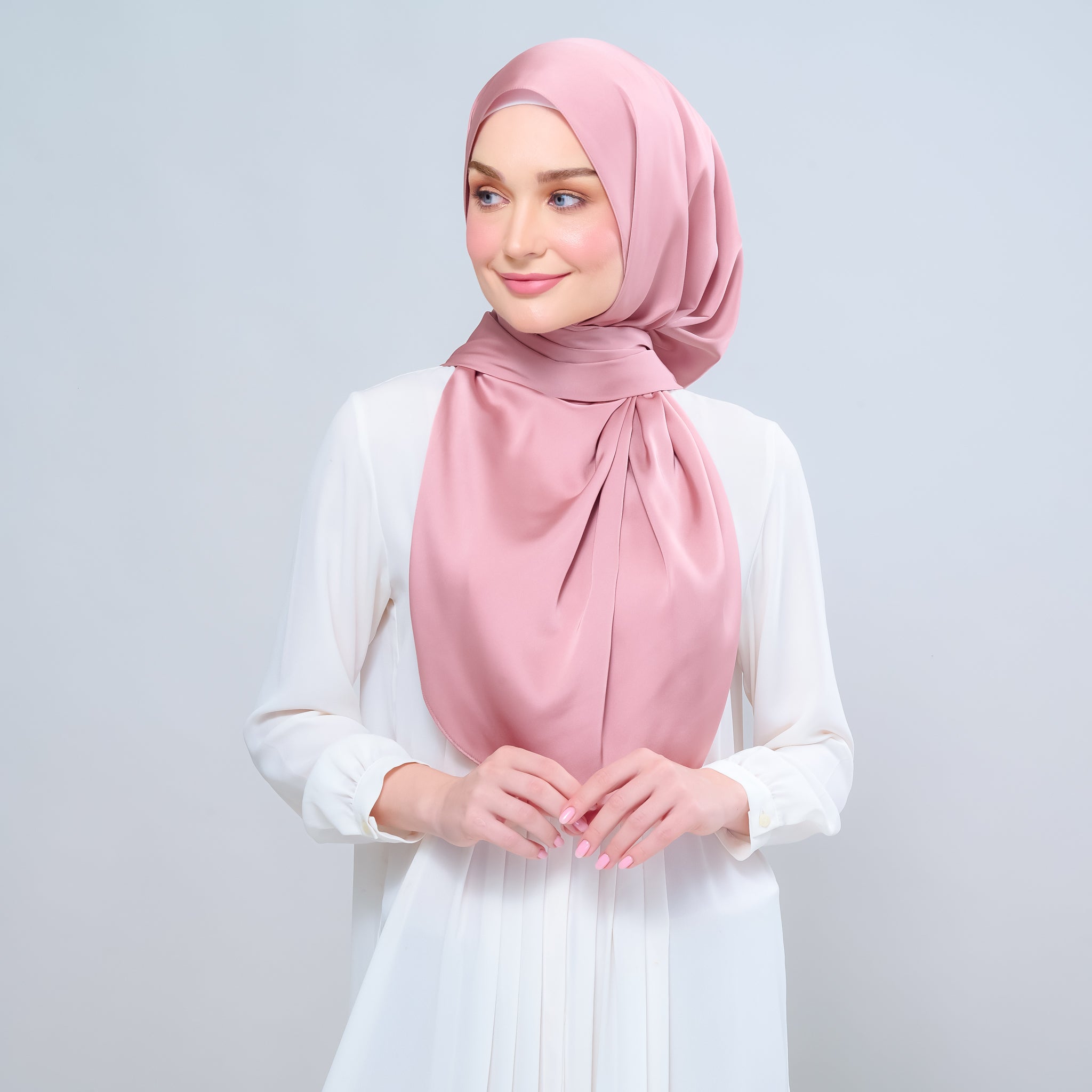 Instant Tag 'n Go Satin Bulle Shawl - Dusty Pink