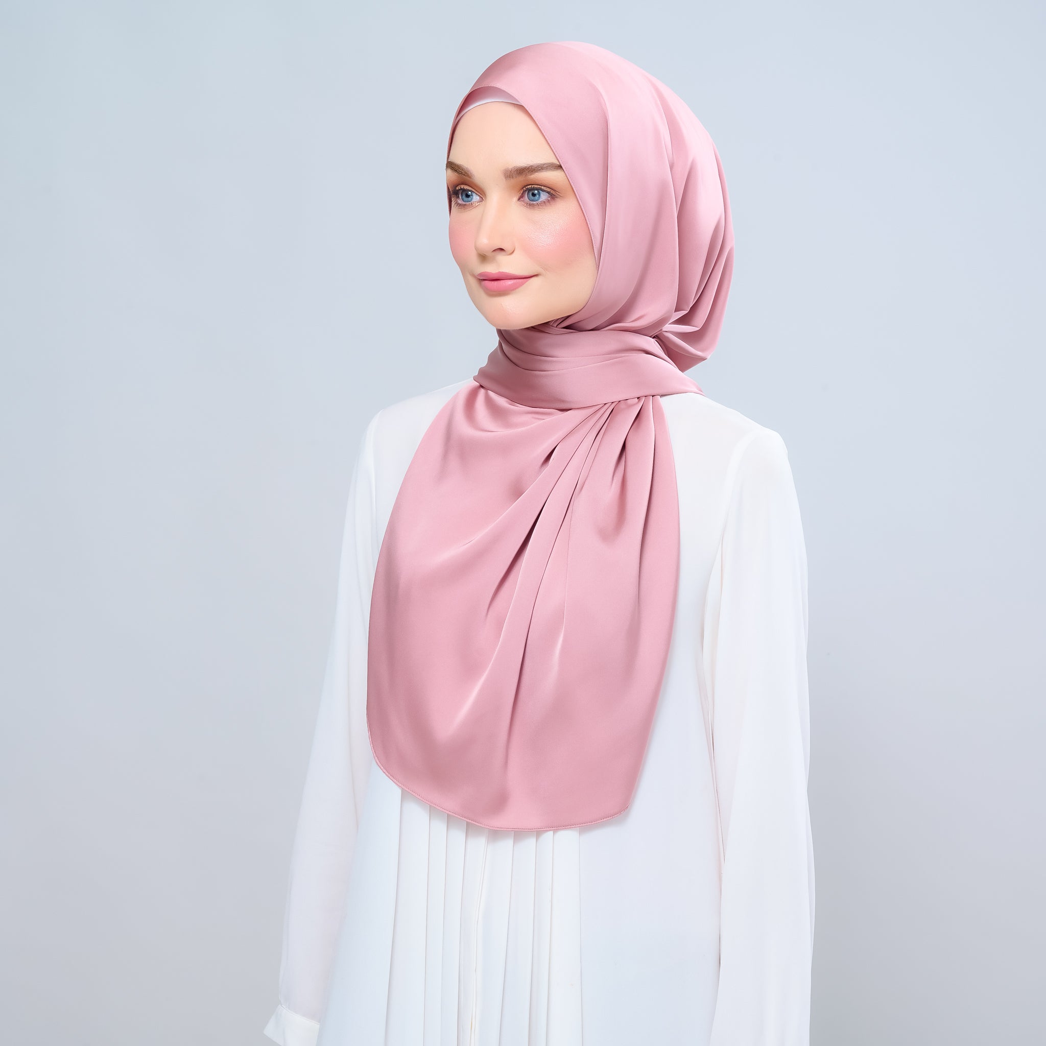 Instant Tag 'n Go Satin Bulle Shawl - Dusty Pink