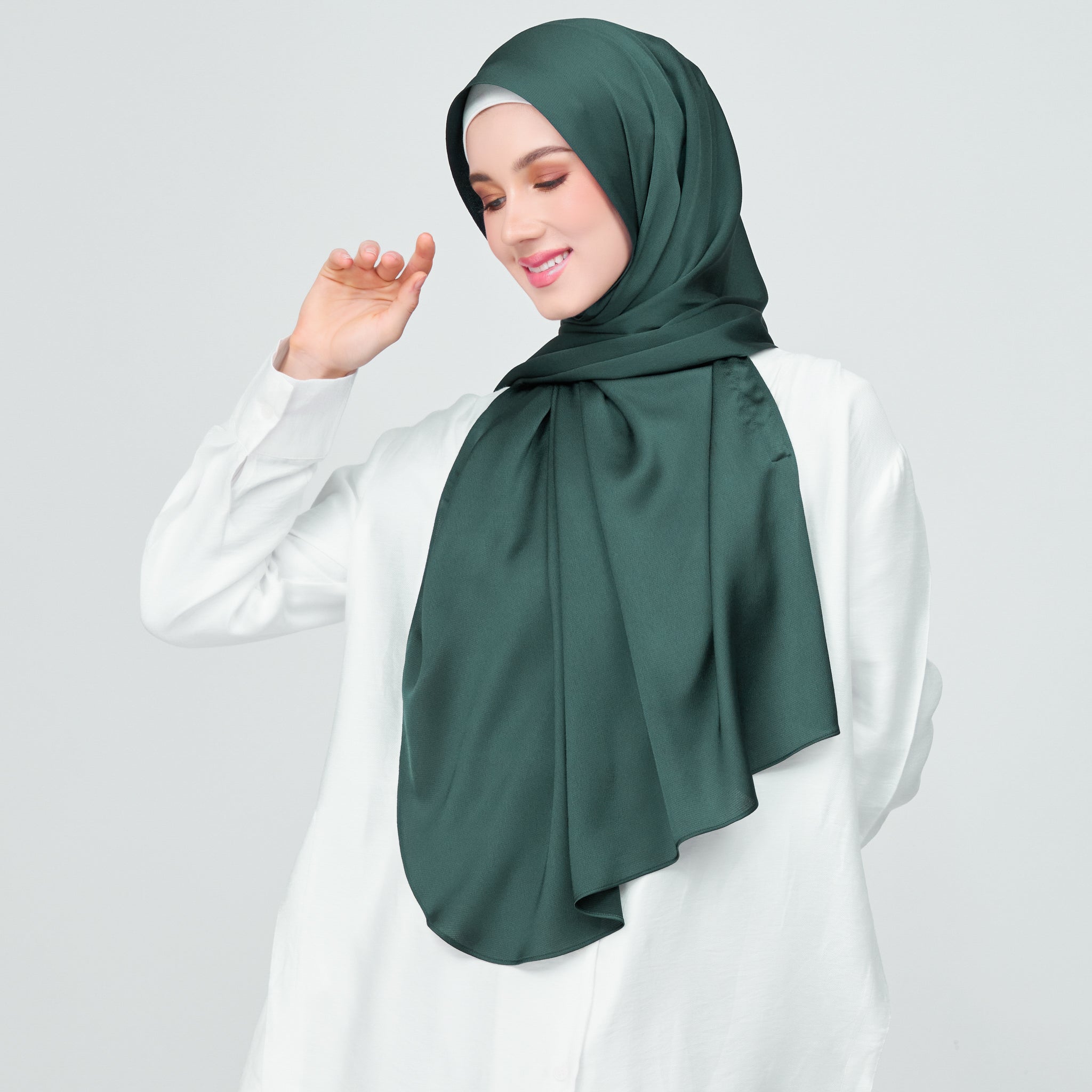 Instant Tag 'n Go Satin Bulle Shawl - Emerald Green