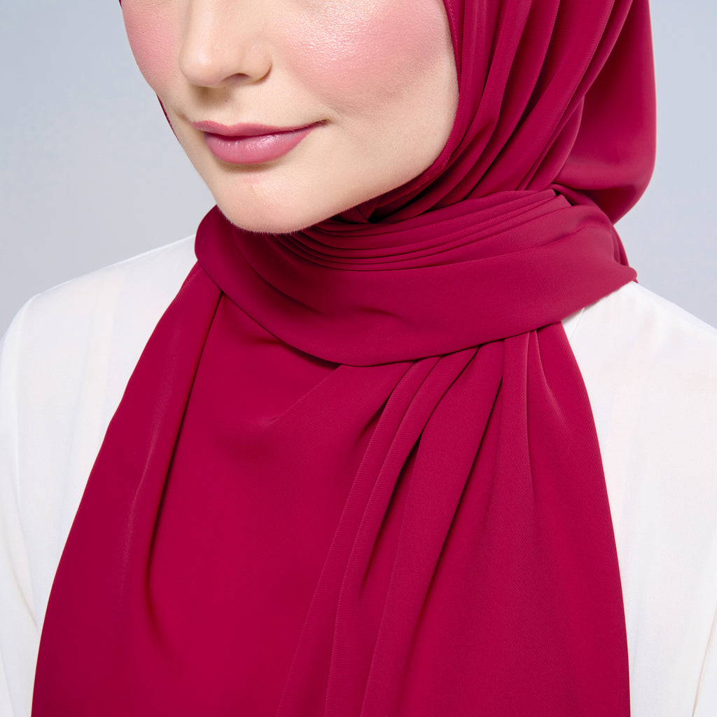 Instant Tag 'n Go Chiffon Silk Shawl - Cherry
