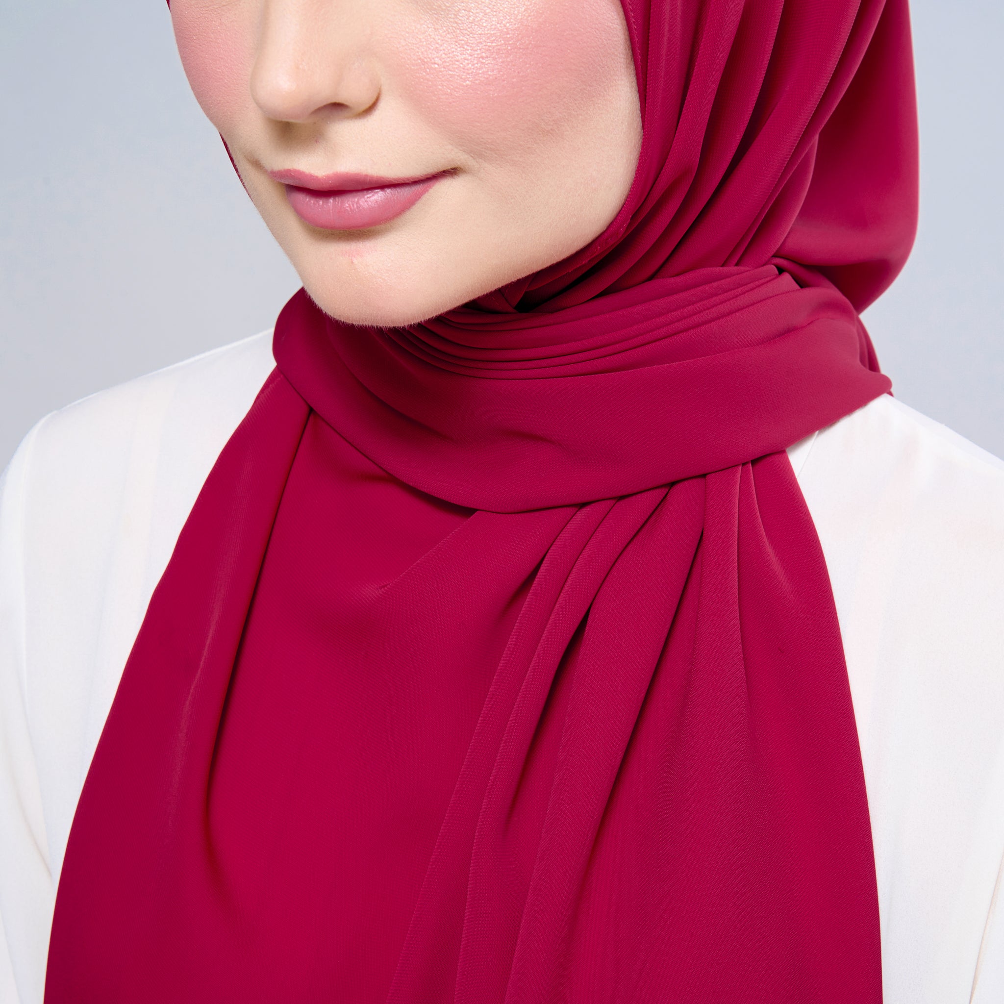 Instant Tag 'n Go Chiffon Silk Shawl - Cherry