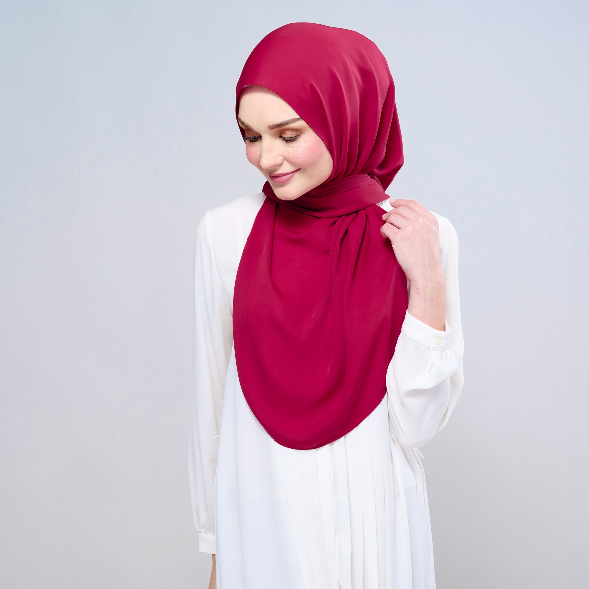 Instant Tag 'n Go Chiffon Silk Shawl - Cherry