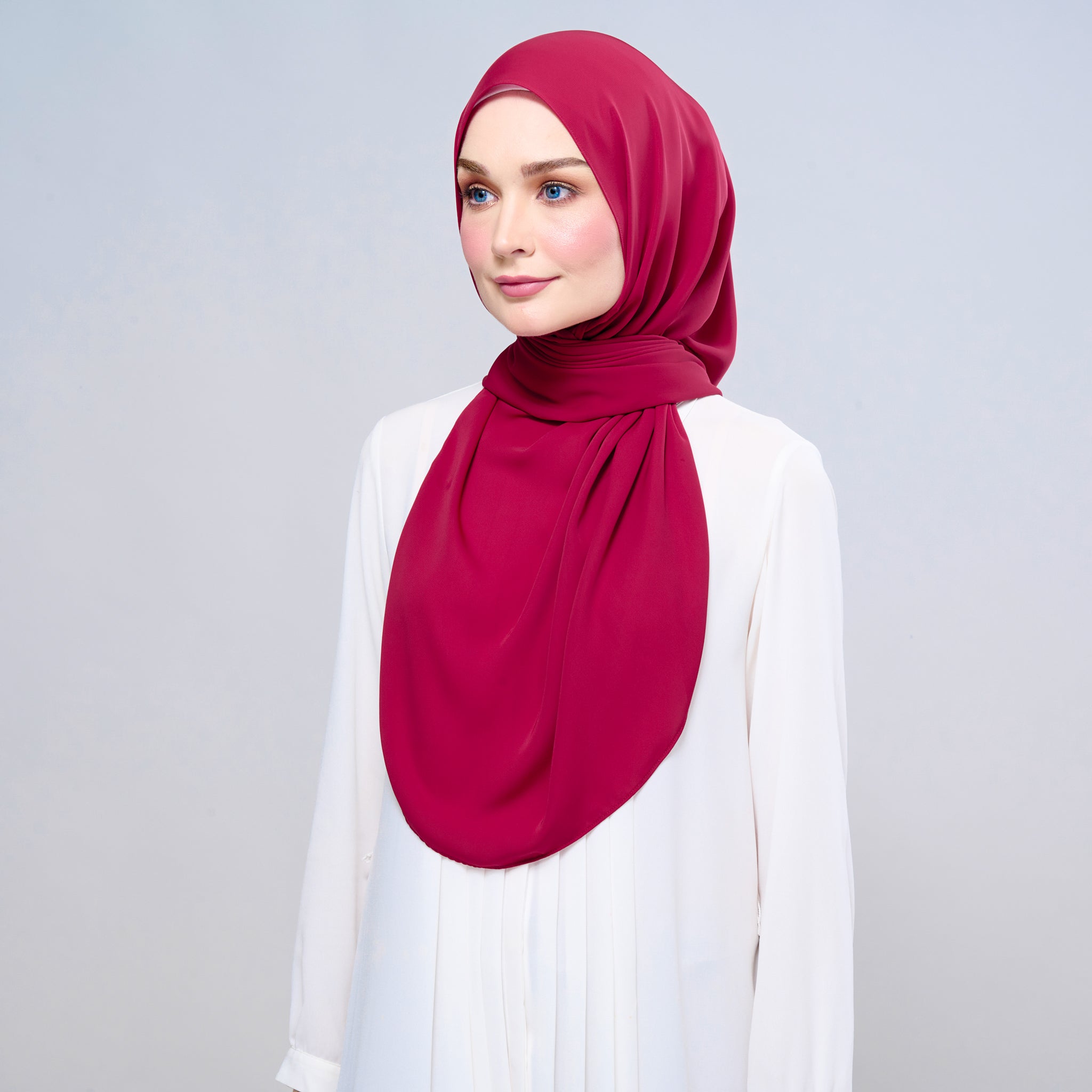 Instant Tag 'n Go Chiffon Silk Shawl - Cherry