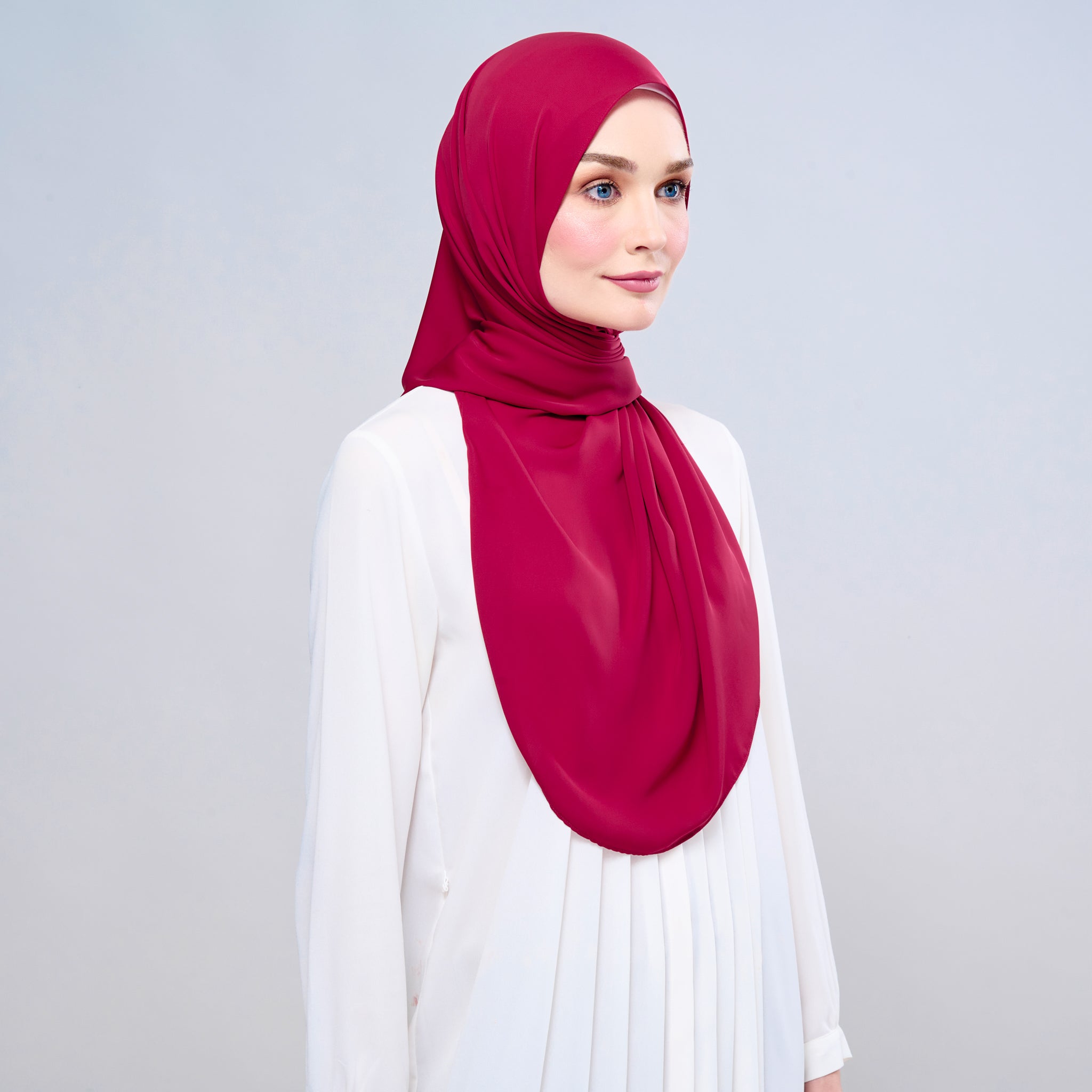 Instant Tag 'n Go Chiffon Silk Shawl - Cherry