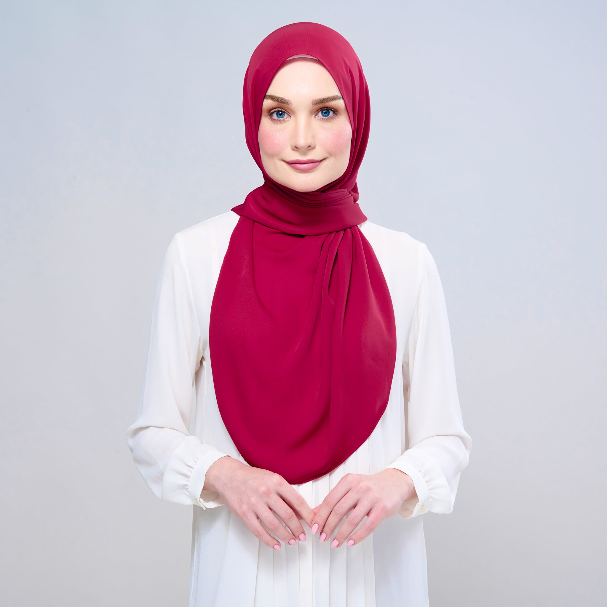 Instant Tag 'n Go Chiffon Silk Shawl - Cherry