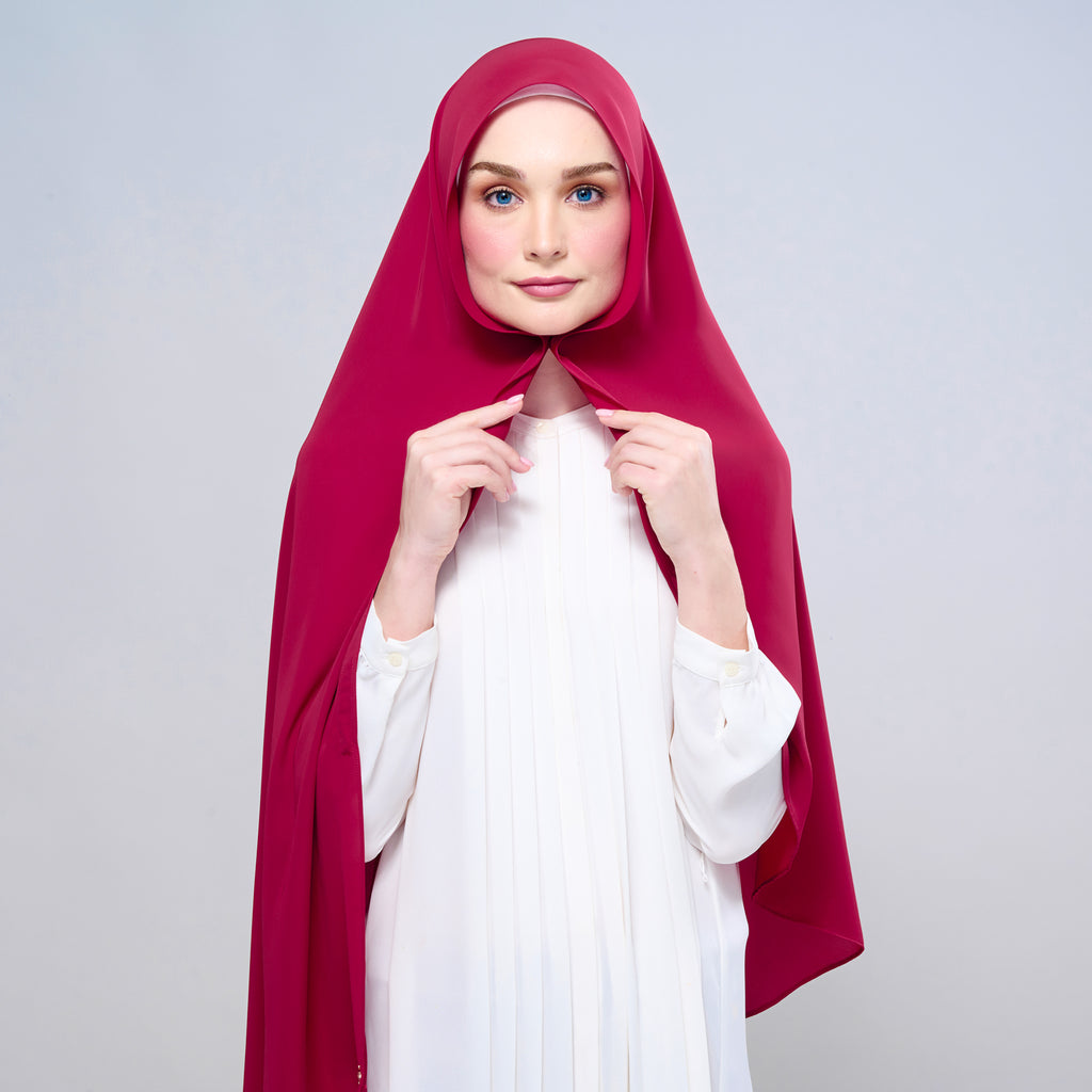 Instant Tag 'n Go Chiffon Silk Shawl - Cherry