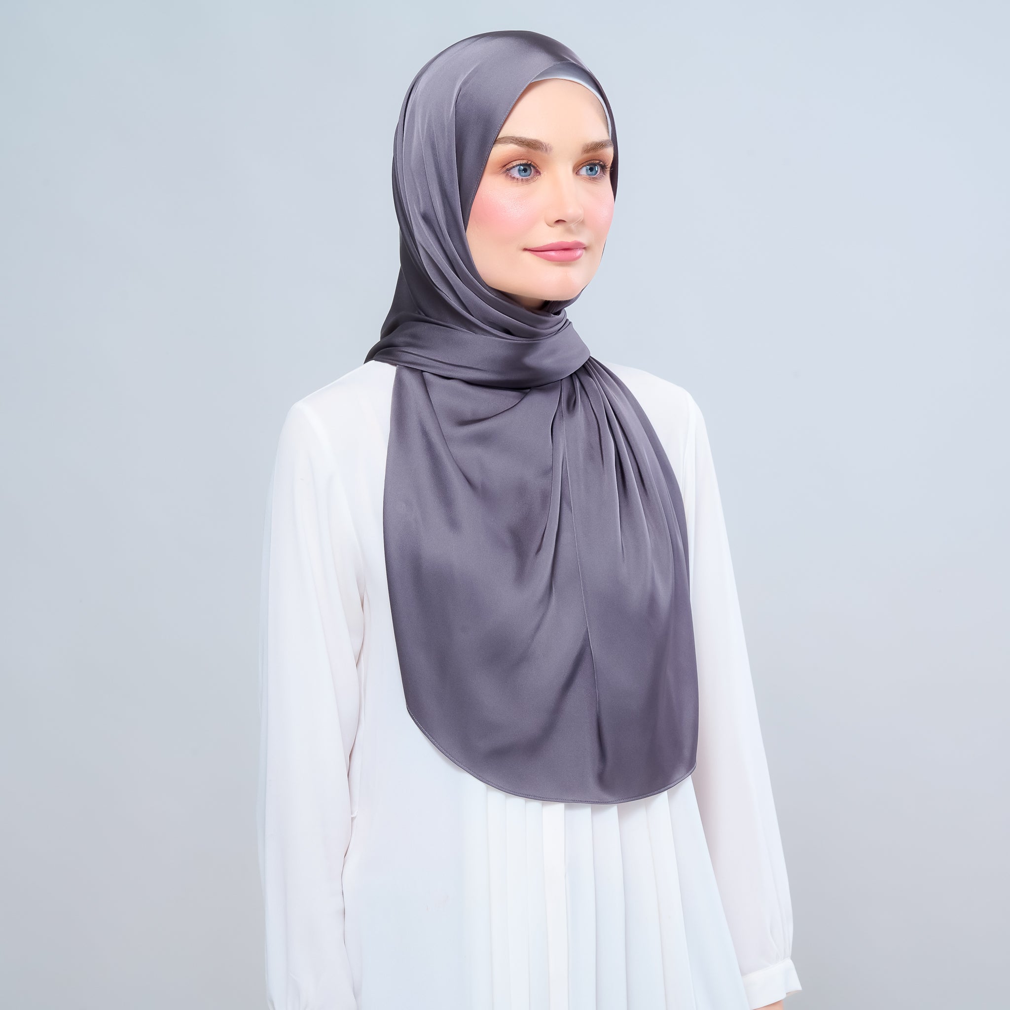 Instant Tag 'n Go Satin Silk Shawl - Deep Grey