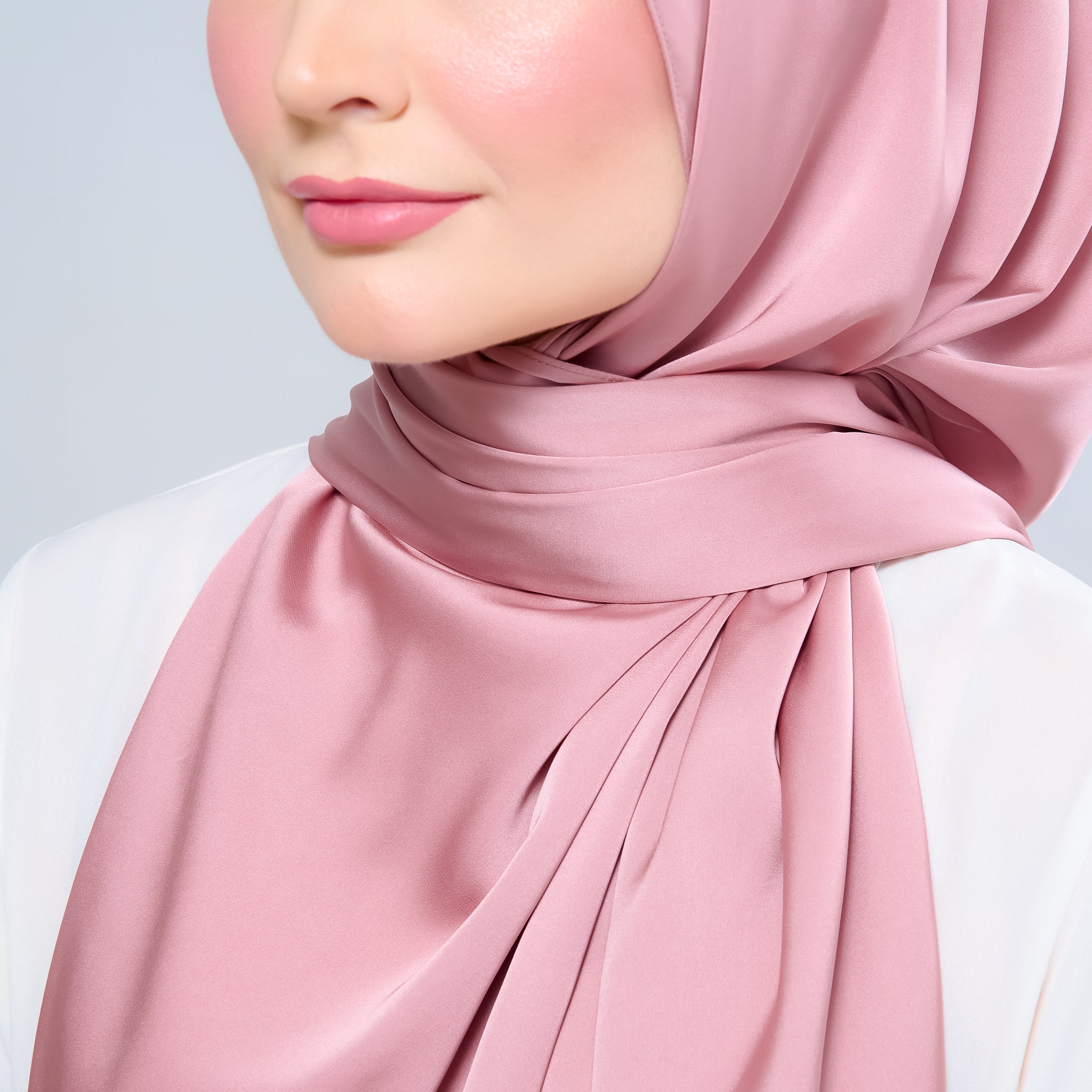 Instant Tag 'n Go Satin Silk Shawl - Dusty Pink