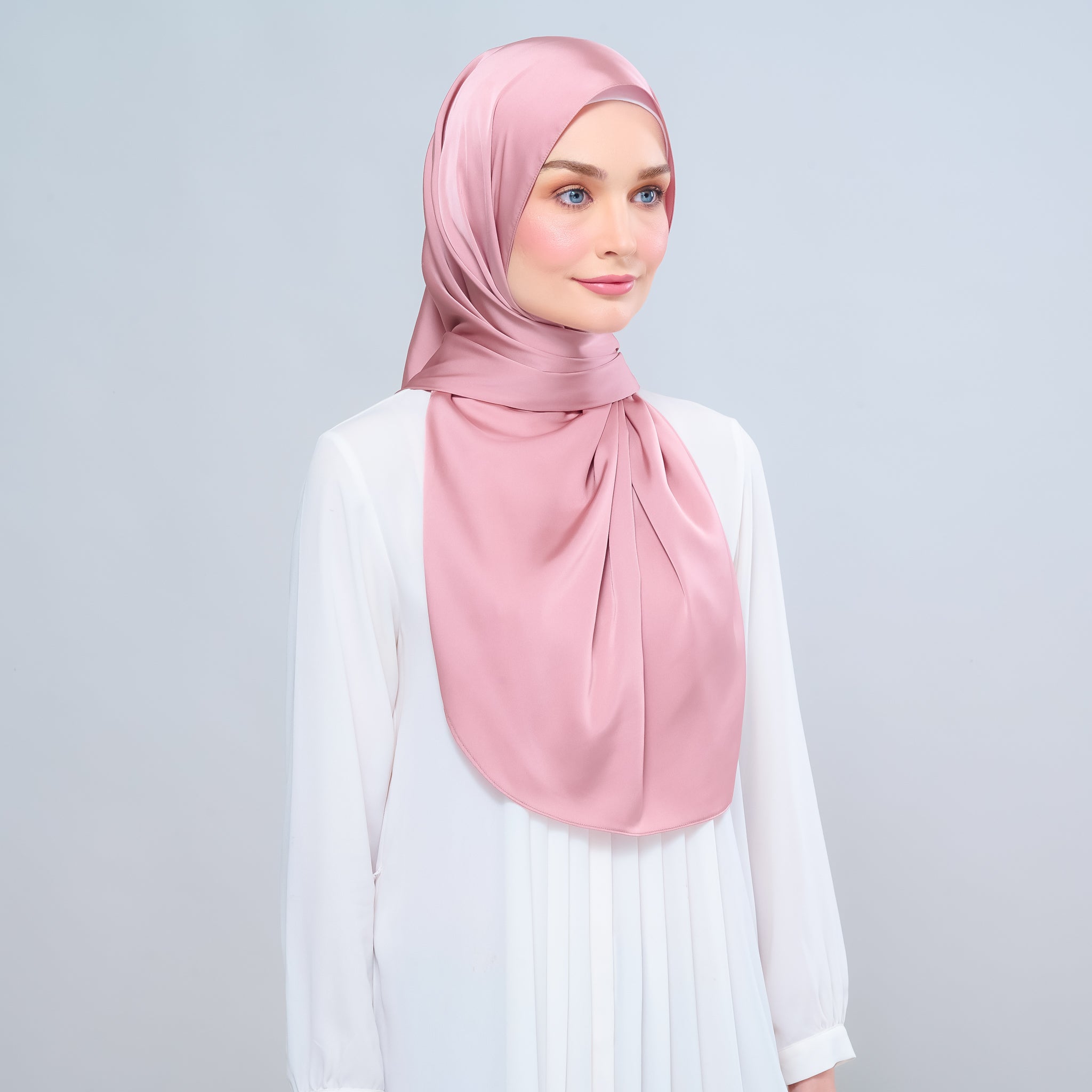 Instant Tag 'n Go Satin Silk Shawl - Dusty Pink