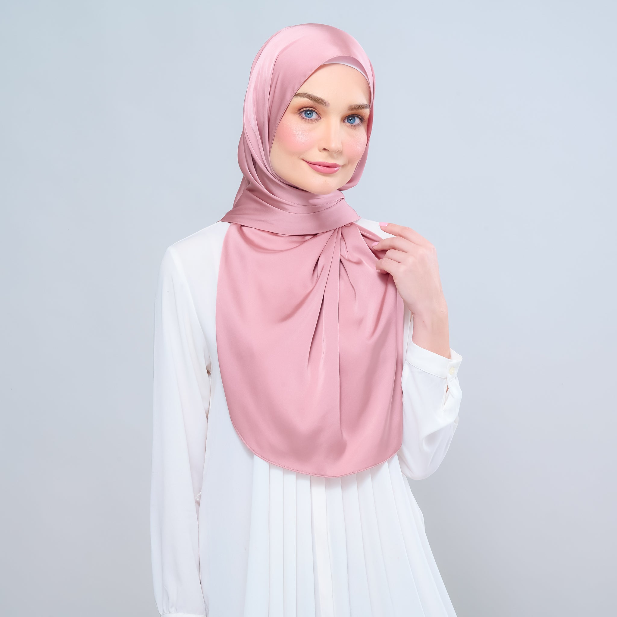 Instant Tag 'n Go Satin Silk Shawl - Dusty Pink