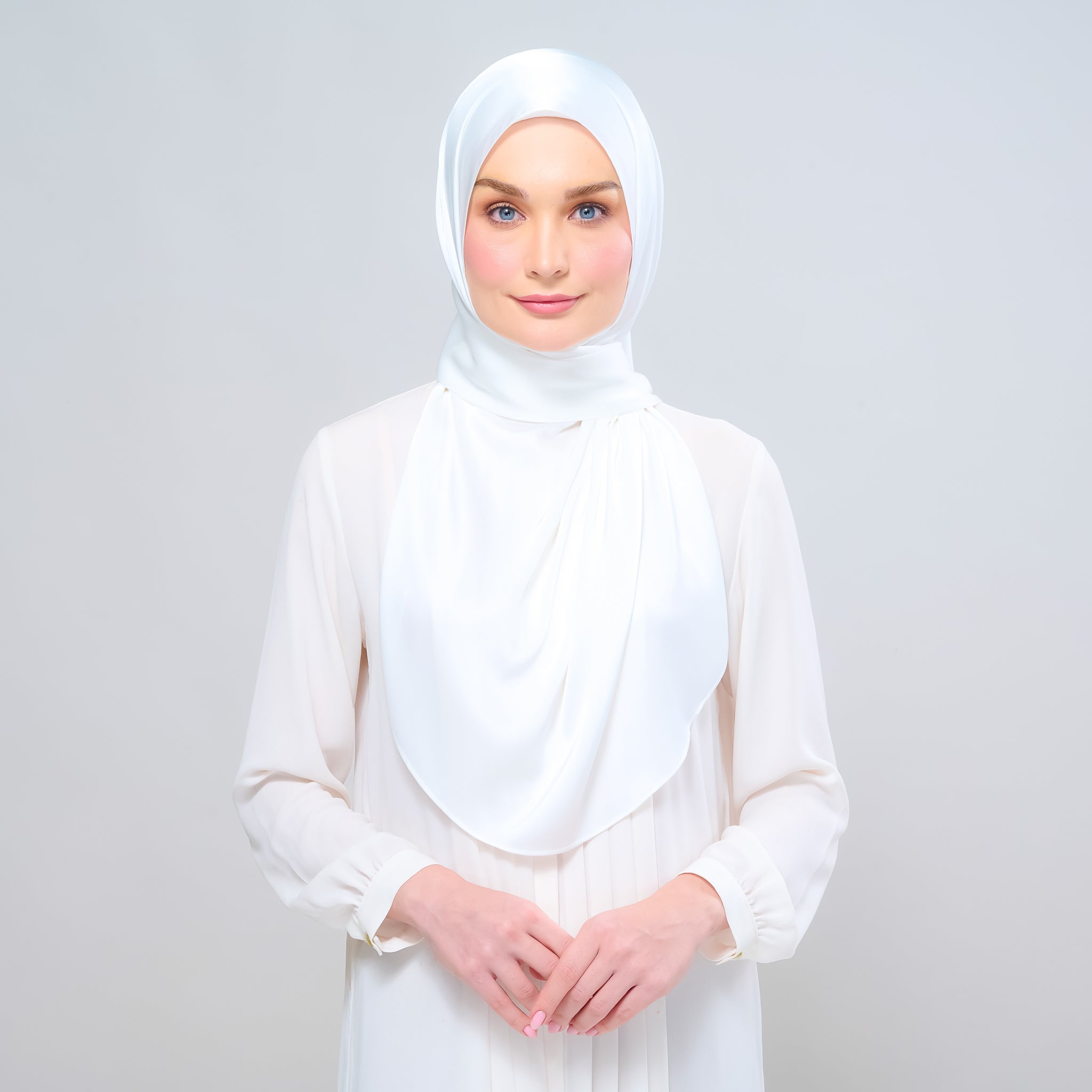 Instant Tag 'n Go Satin Silk Shawl - Bridal White
