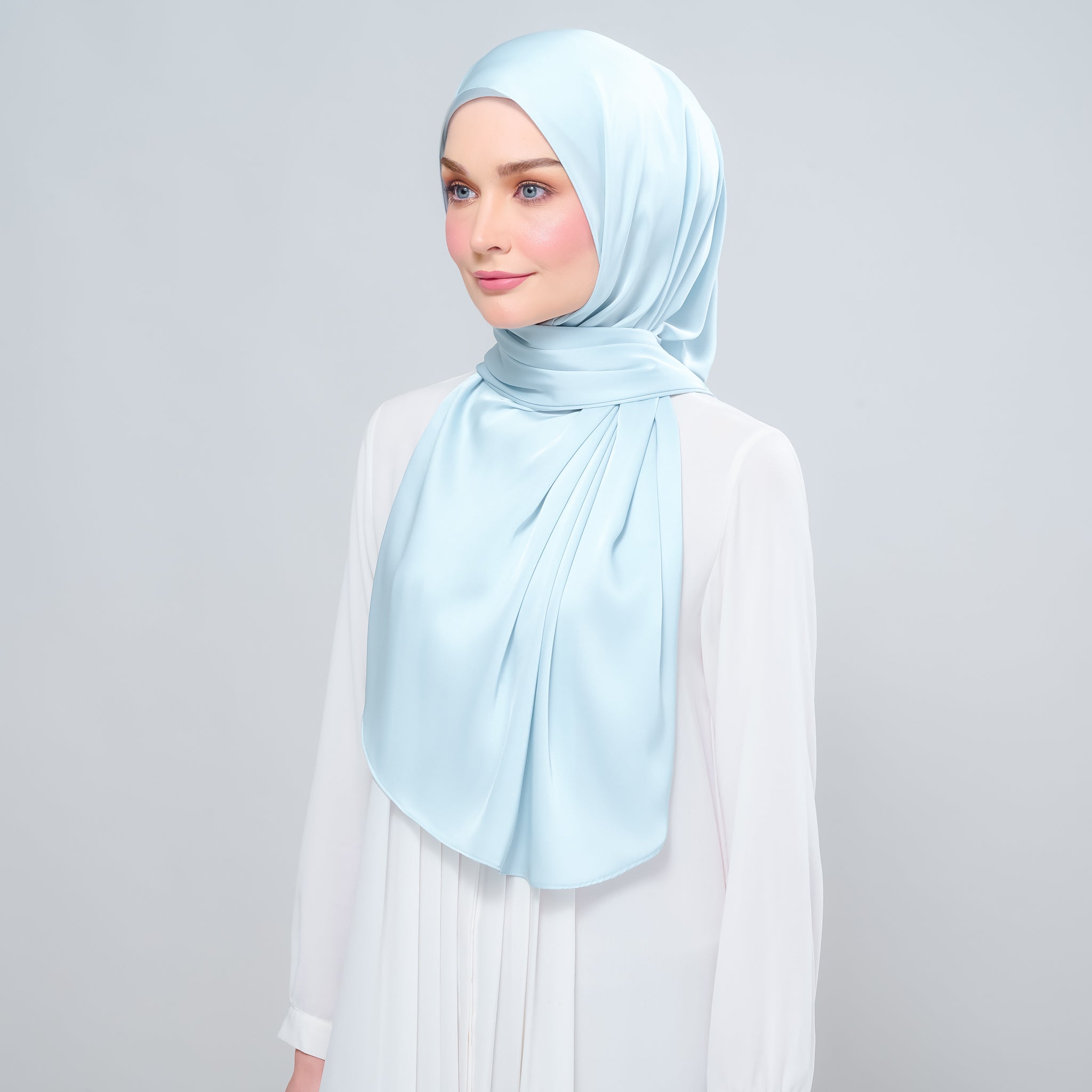 Instant Tag 'n Go Satin Silk Shawl - Mint Blue