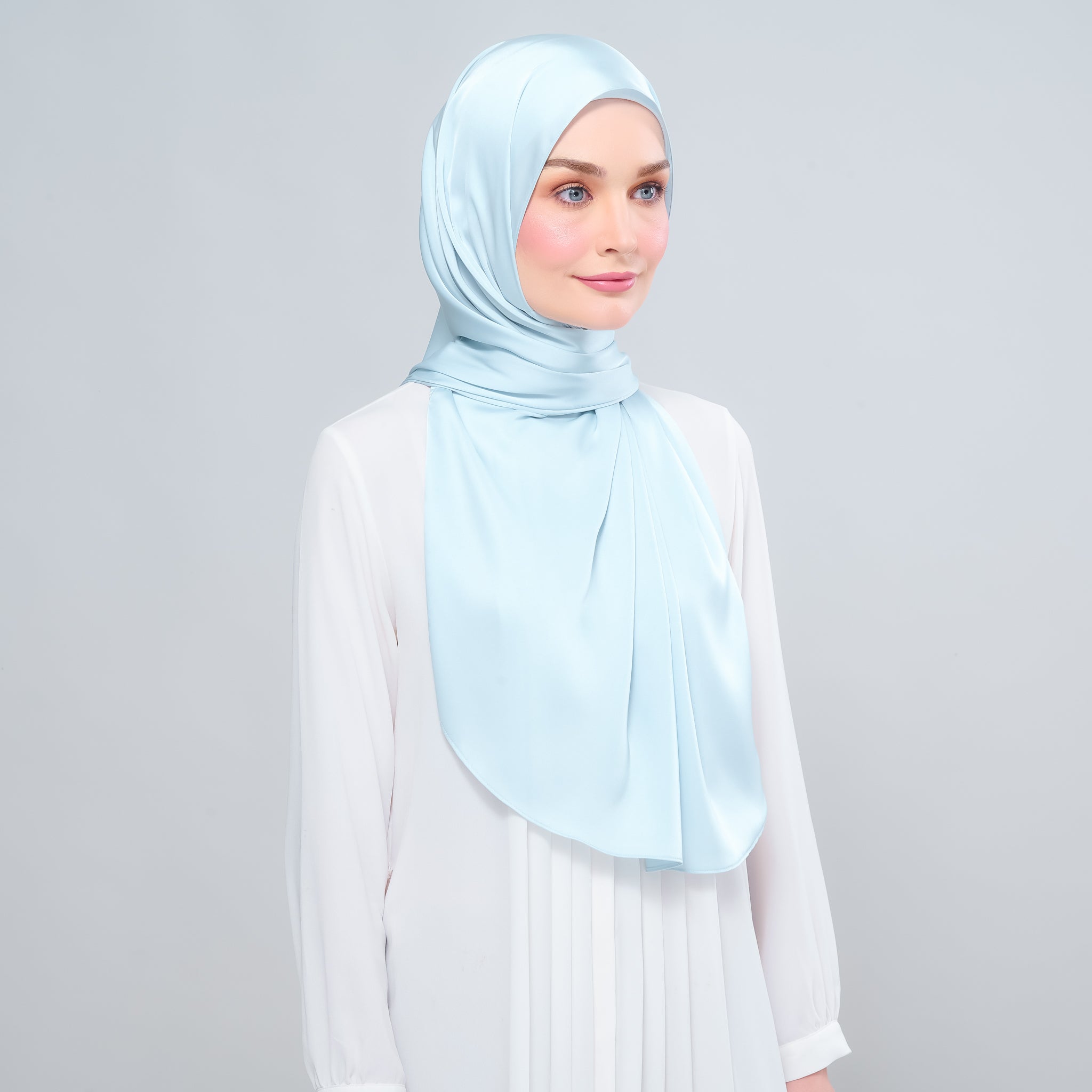 Instant Tag 'n Go Satin Silk Shawl - Mint Blue