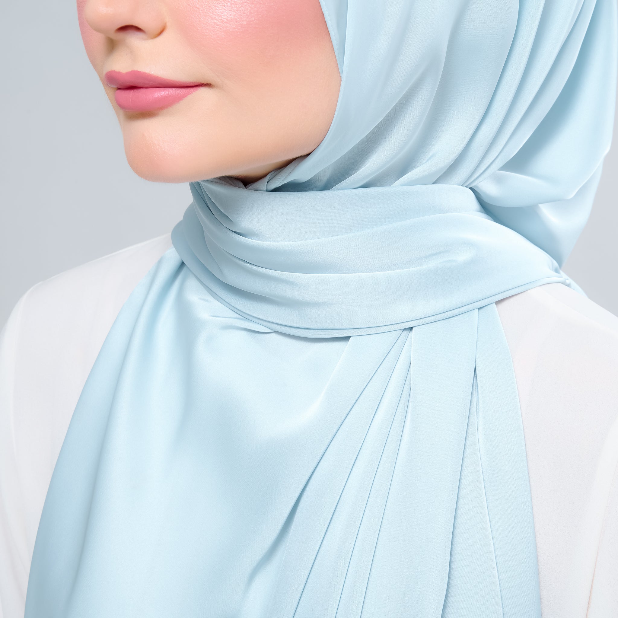 Instant Tag 'n Go Satin Silk Shawl - Mint Blue