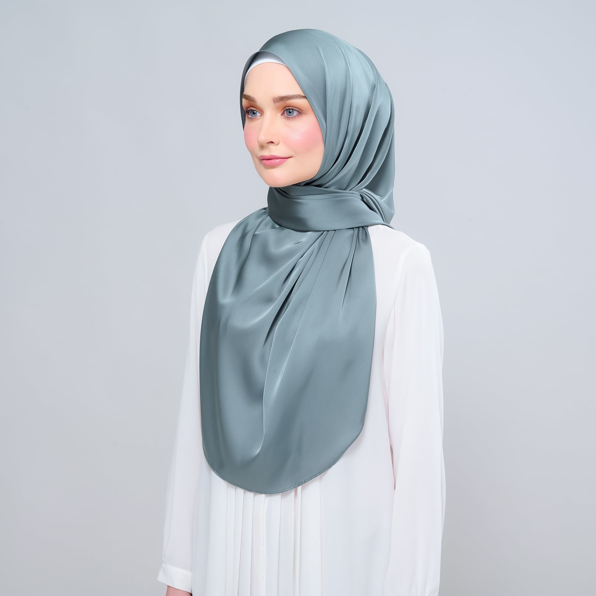 Instant Tag 'n Go Satin Silk Shawl - Sea Green