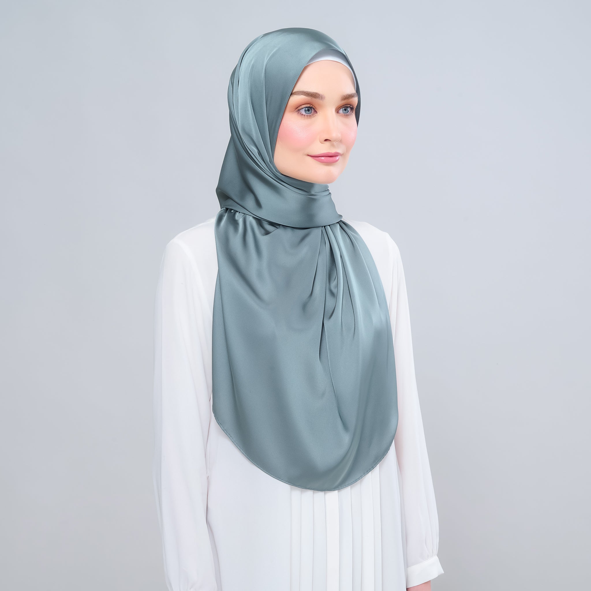 Instant Tag 'n Go Satin Silk Shawl - Sea Green