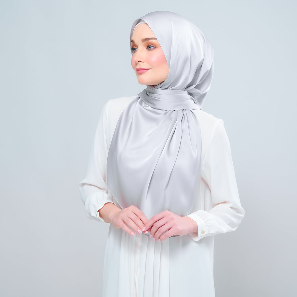 Instant Tag 'n Go Satin Silk Shawl - Silver