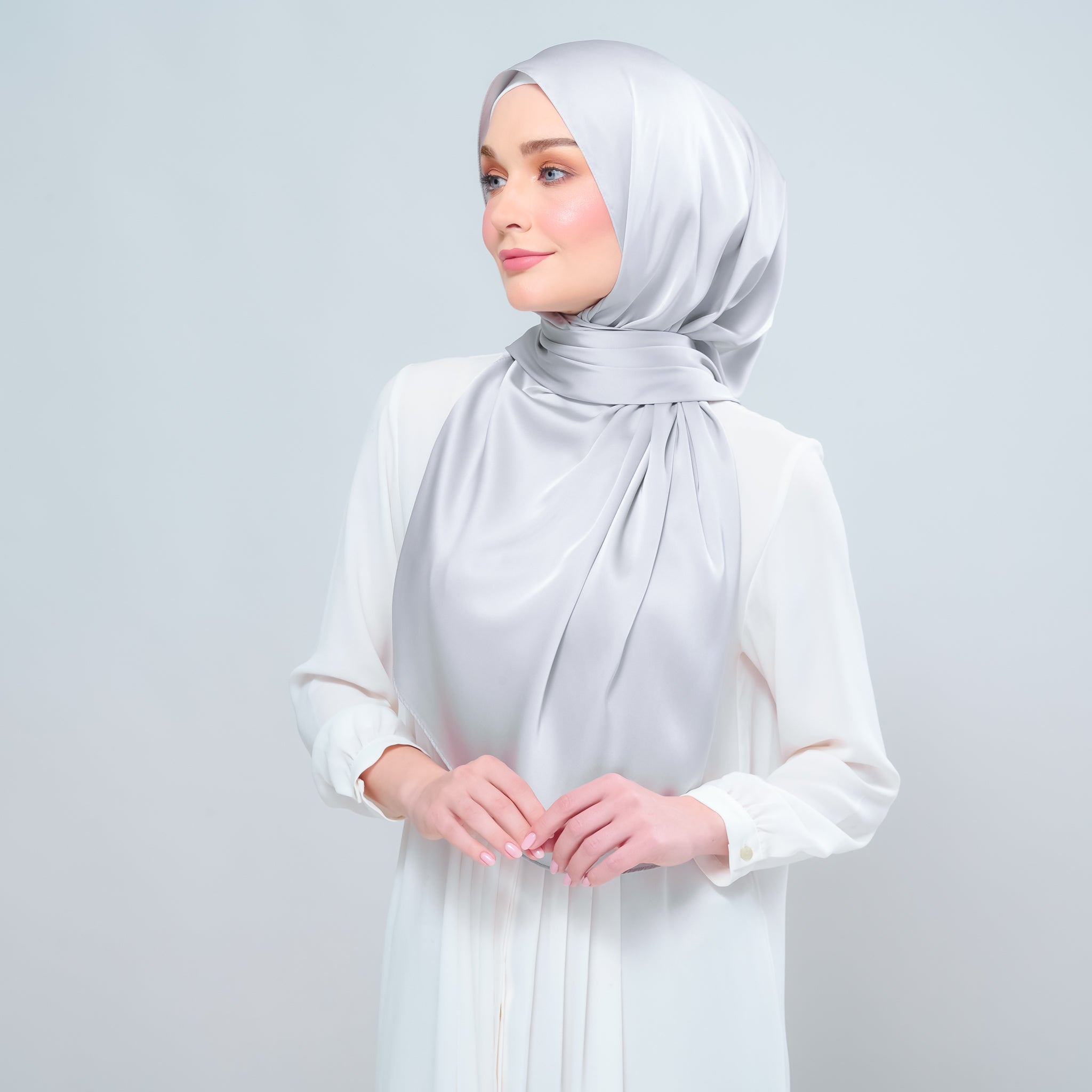 Instant Tag 'n Go Satin Silk Shawl - Silver