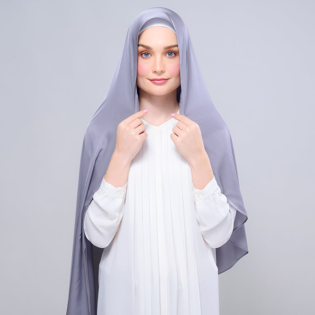Instant Tag 'n Go Satin Silk Shawl - Titanium Grey