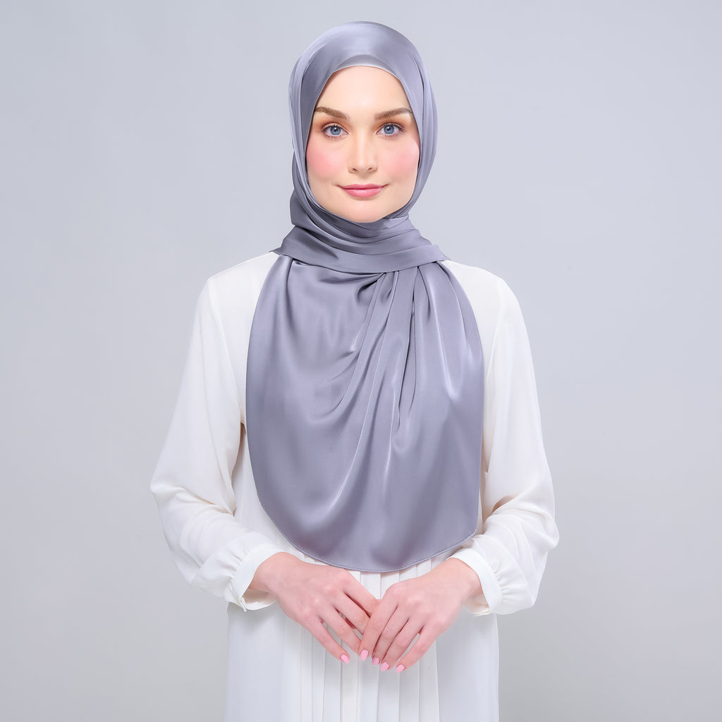 Instant Tag 'n Go Satin Silk Shawl - Titanium Grey