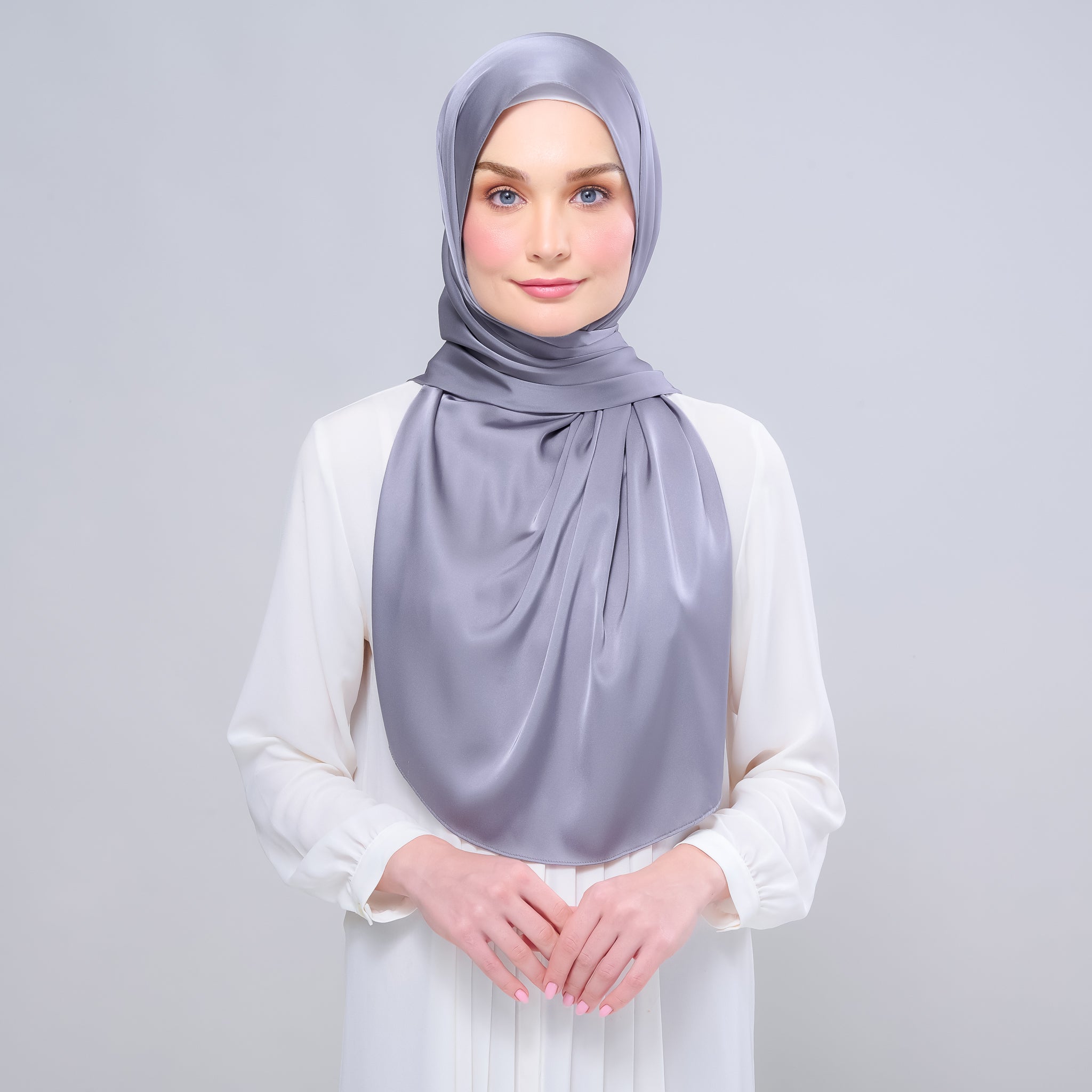 Instant Tag 'n Go Satin Silk Shawl - Titanium Grey