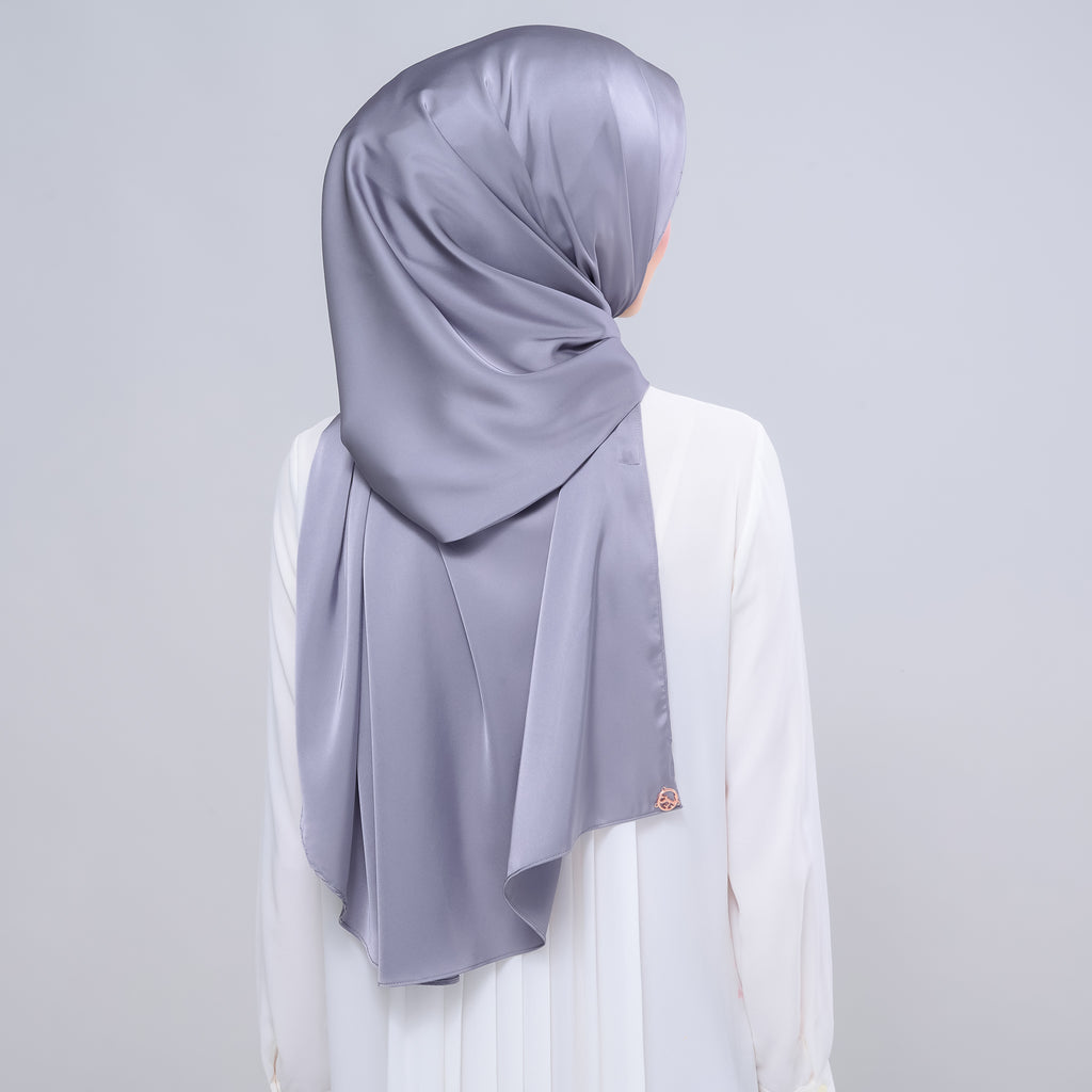Instant Tag 'n Go Satin Silk Shawl - Titanium Grey