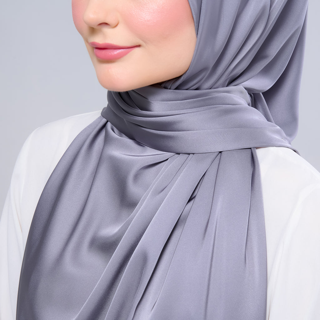 Instant Tag 'n Go Satin Silk Shawl - Titanium Grey