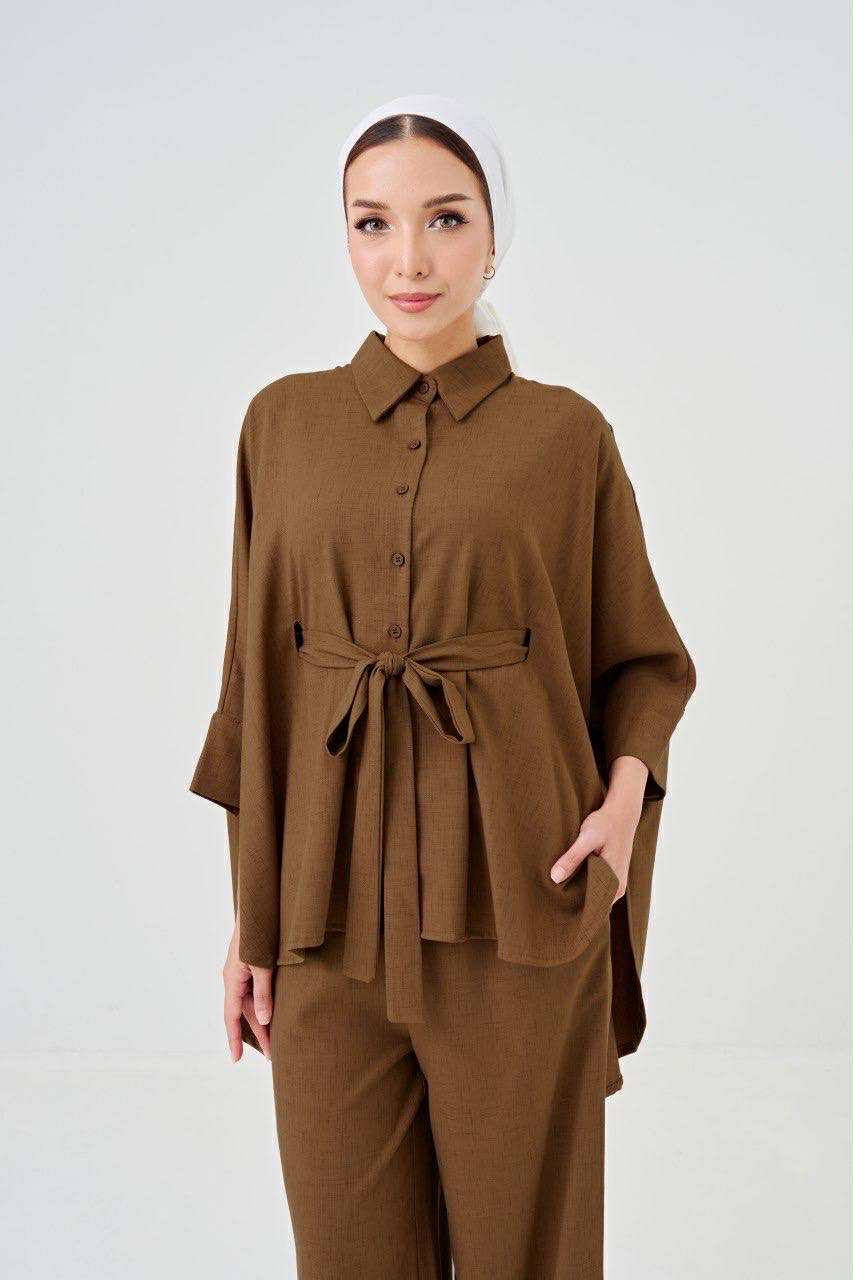 She Dazzle | Lea Caftan in Tan Brown