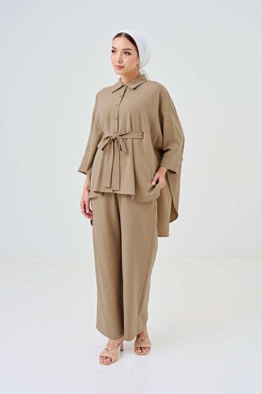 She Dazzle | Lea Caftan in Wheat Brown