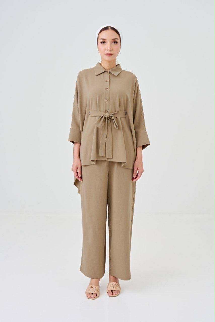 She Dazzle | Lea Caftan in Wheat Brown