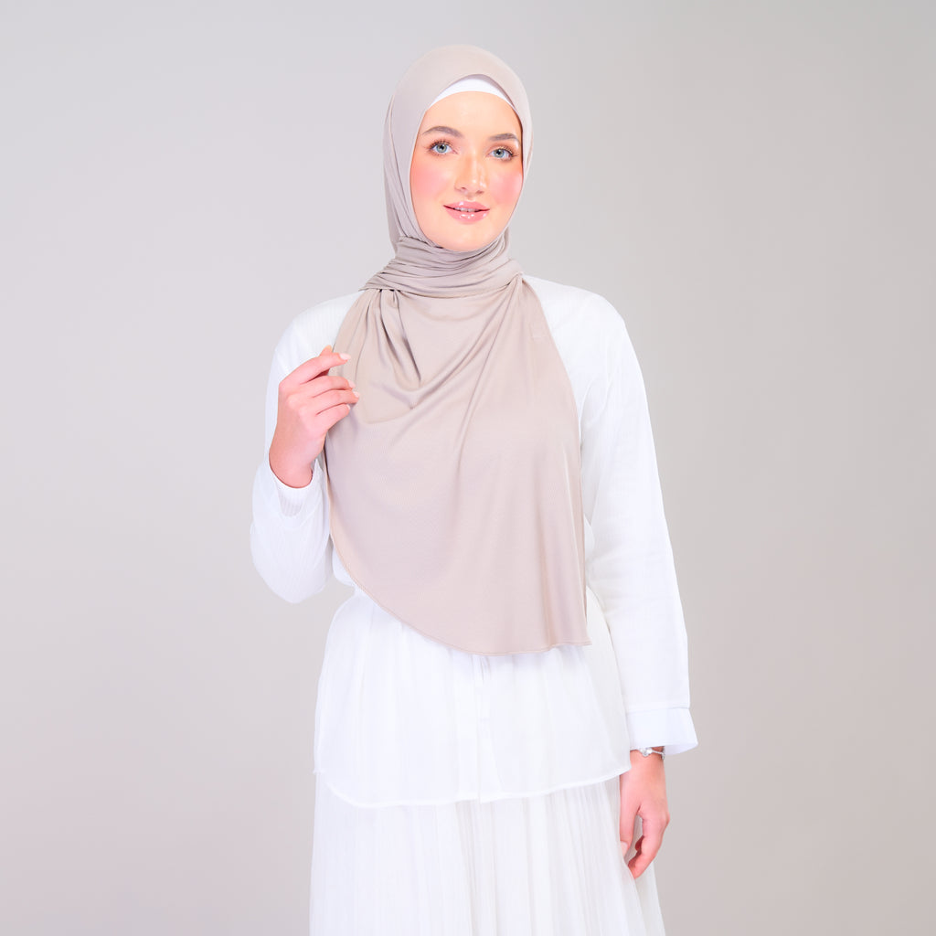 Instant Tag 'n Go Ribbed Jersey Shawl - Natural Sand