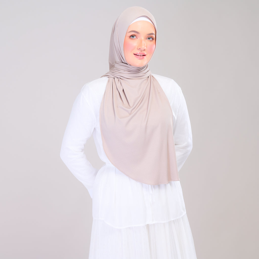 Instant Tag 'n Go Ribbed Jersey Shawl - Natural Sand