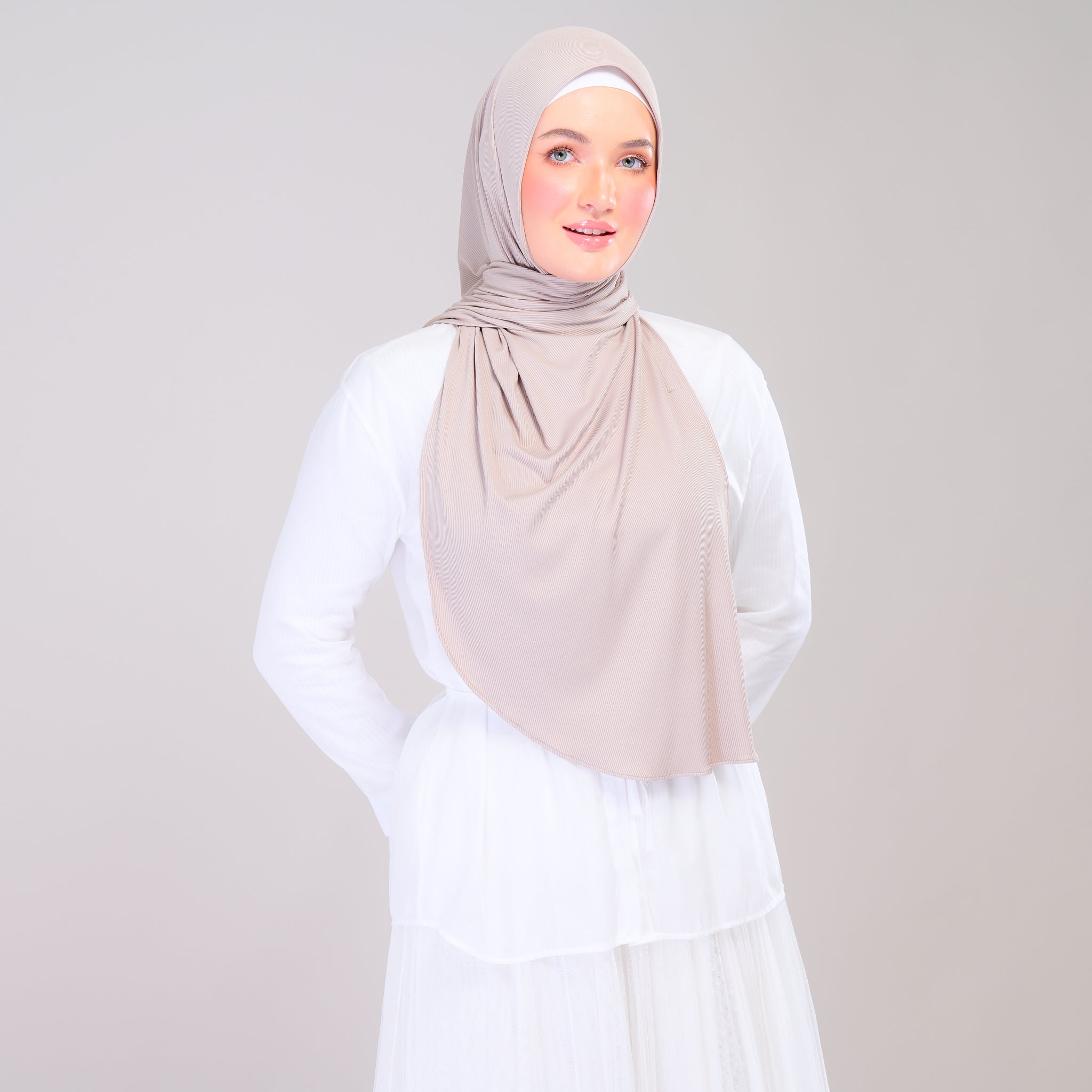 Instant Tag 'n Go Ribbed Jersey Shawl - Natural Sand