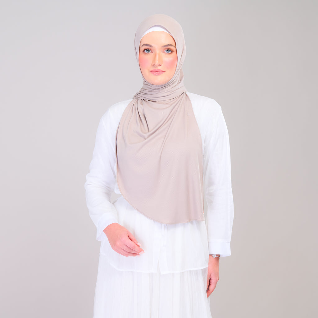 Instant Tag 'n Go Ribbed Jersey Shawl - Natural Sand