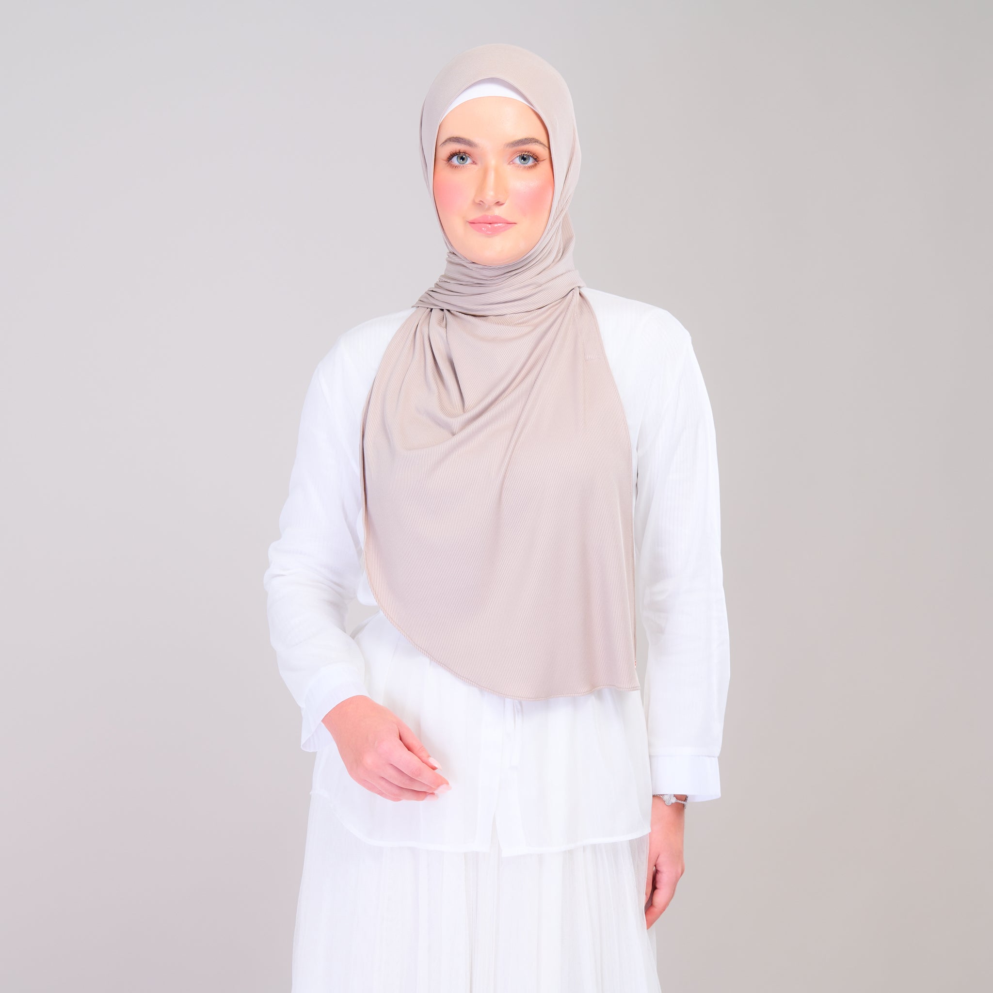 Instant Tag 'n Go Ribbed Jersey Shawl - Natural Sand