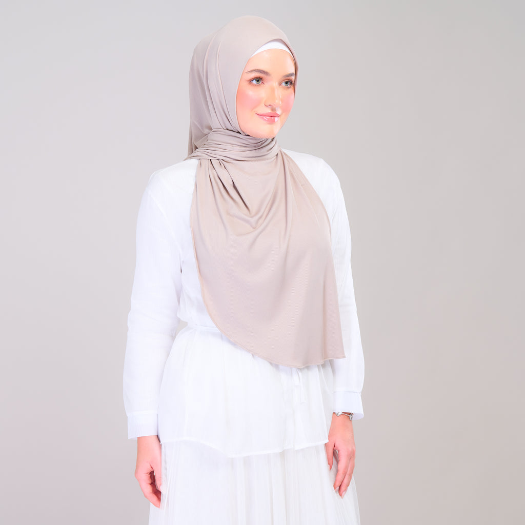 Instant Tag 'n Go Ribbed Jersey Shawl - Natural Sand