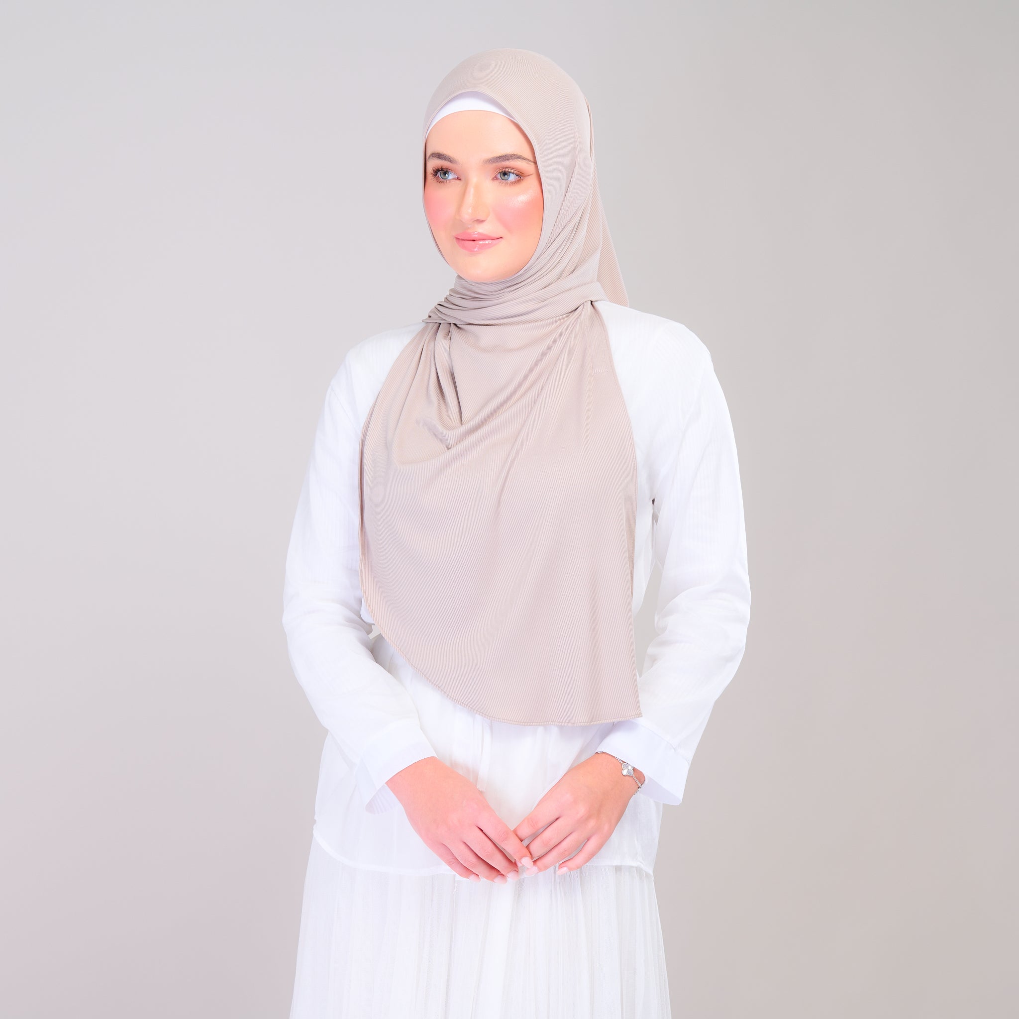 Instant Tag 'n Go Ribbed Jersey Shawl - Natural Sand