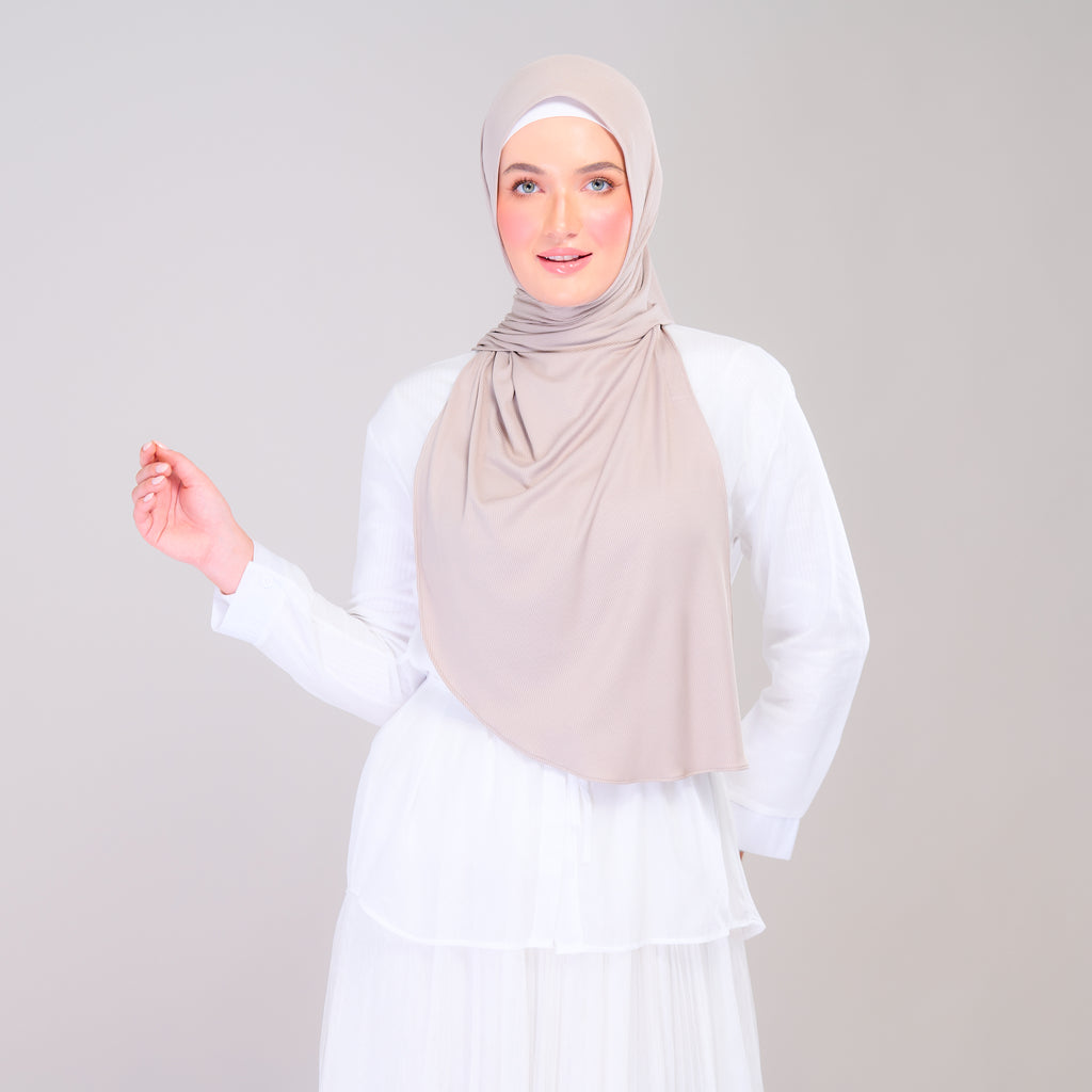 Instant Tag 'n Go Ribbed Jersey Shawl - Natural Sand
