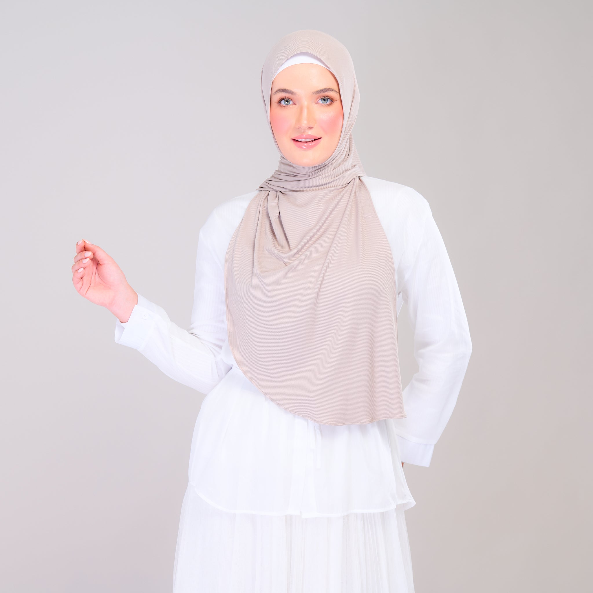 Instant Tag 'n Go Ribbed Jersey Shawl - Natural Sand
